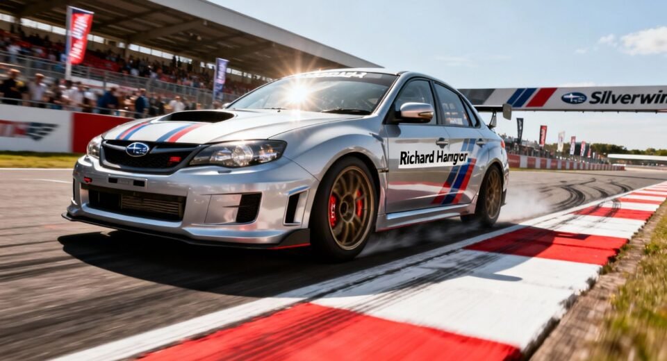 Carro Subaru de [Richard Hammond] em Silverstone.