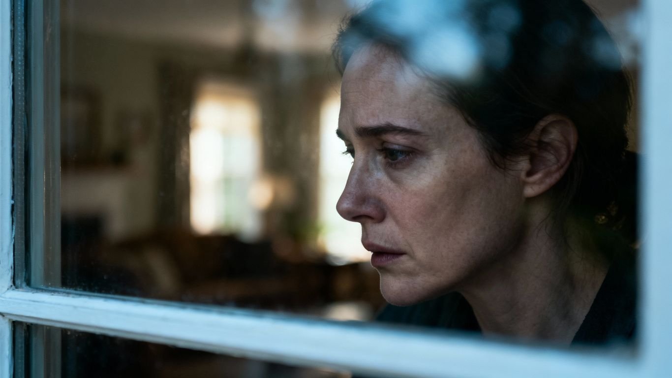 Pessoa refletindo em casa após falecimento.