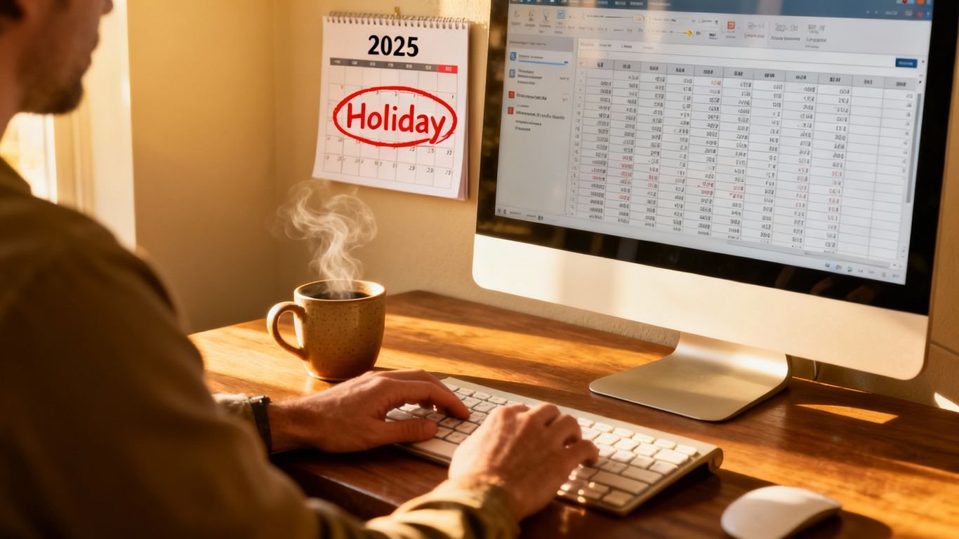 Pessoa trabalhando em um feriado de 2025.